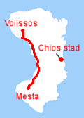 Route van Volissos naar Mesta